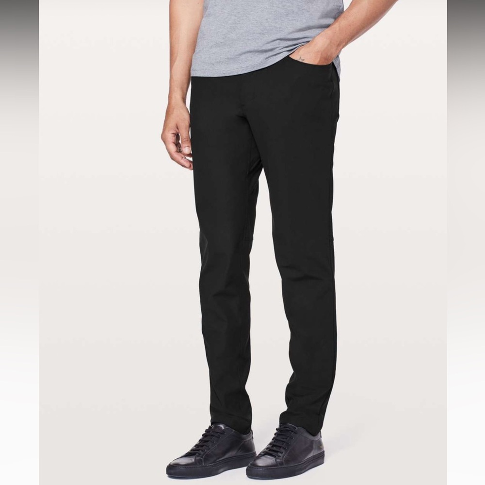 Men’s Lululemon ABC Slim *Warpstreme Slim 34” Pants Black Size 31